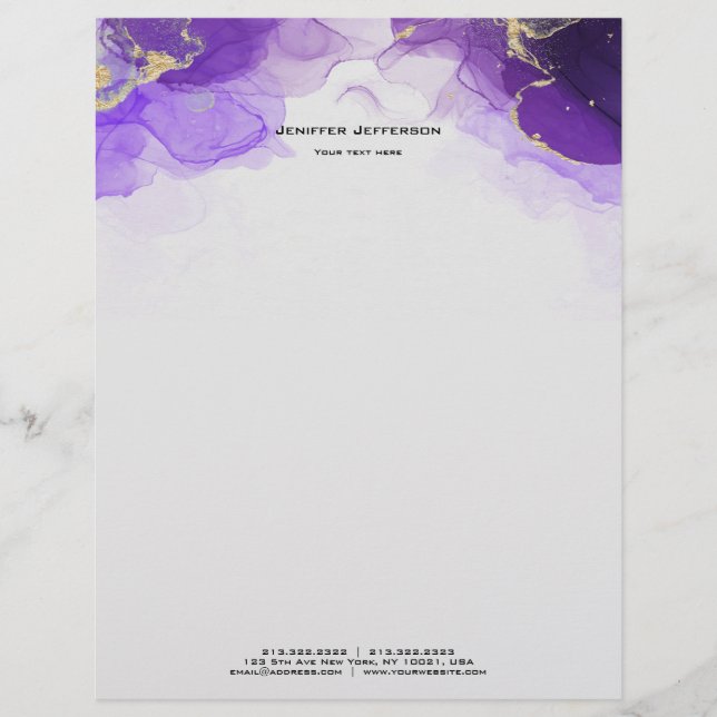 Purple marble Letterhead (Front)