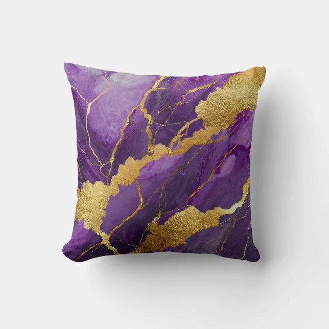 Purple Marble Pattern with Gold Cushion (Front)