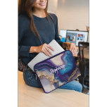 Purple Marble Rose Gold Personalised Laptop Sleeve<br><div class="desc">Purple Marble Rose Gold Name laptop sleeve.  Personalise it by adding your name.</div>