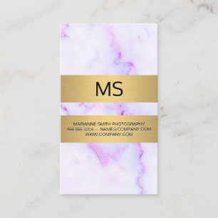 Purple Marble Texture Gold Metallic Bars Business Business Card