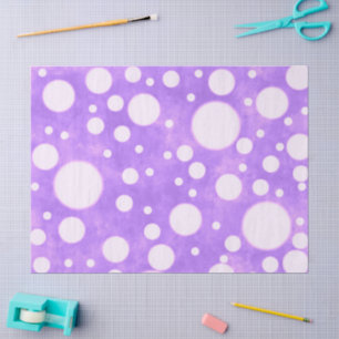 Purple Marble White Polka Dots Pattern Decoupage Tissue Paper