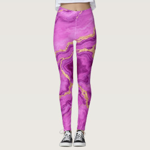 Purple Marble with Gold Vein Leggings
