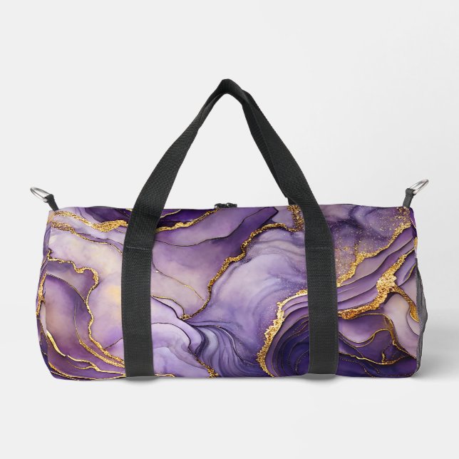 Purple Marbled Small Duffle Bag (Front)