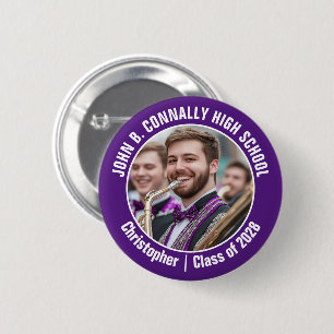 Purple Marching Band Photo High School Brag 6 Cm Round Badge