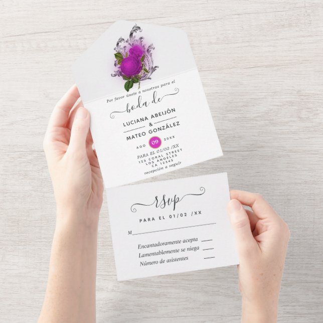 Purple Mardi Gras  Birthday Party All In One  All In One Invitation (Tearaway)