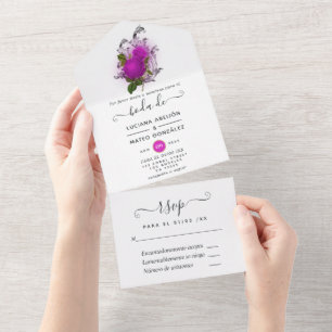 Purple Mardi Gras  Birthday Party All In One  Invitation