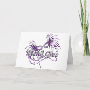 Purple Mardi Gras Mask Card