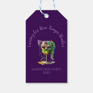 Purple Mardi Gras Mask  Gift Tags