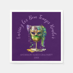 Purple Mardi Gras Mask Napkin
