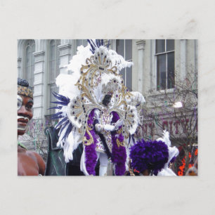 Purple Mardis Gras Zulu King Postcard