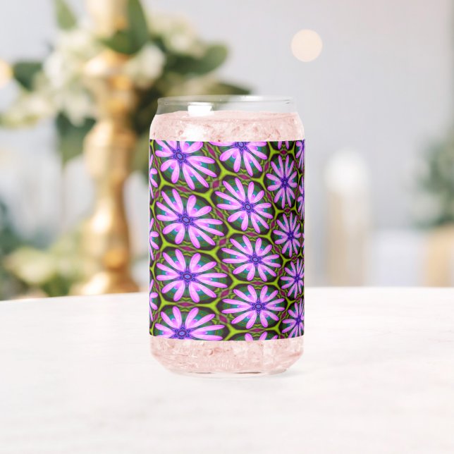 Purple Marguerite Patterns Can Glass (Insitu (Wedding))