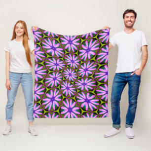 Purple Marguerite Patterns Fleece Blanket