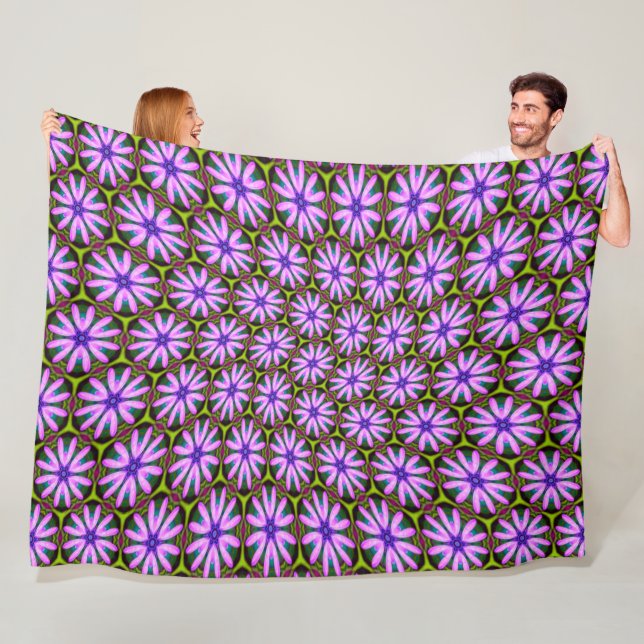 Purple Marguerite Patterns Fleece Blanket (In Situ)