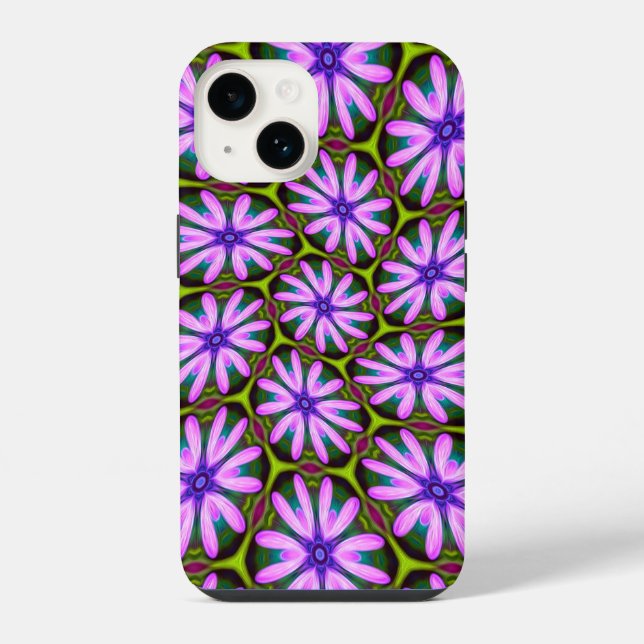 Purple Marguerite Patterns iPhone Case (Back)
