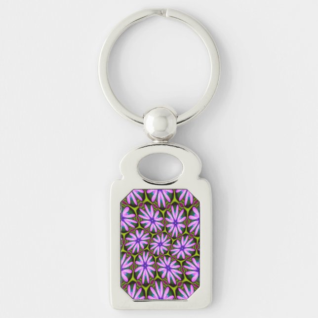 Purple Marguerite Patterns Key Ring (Front)