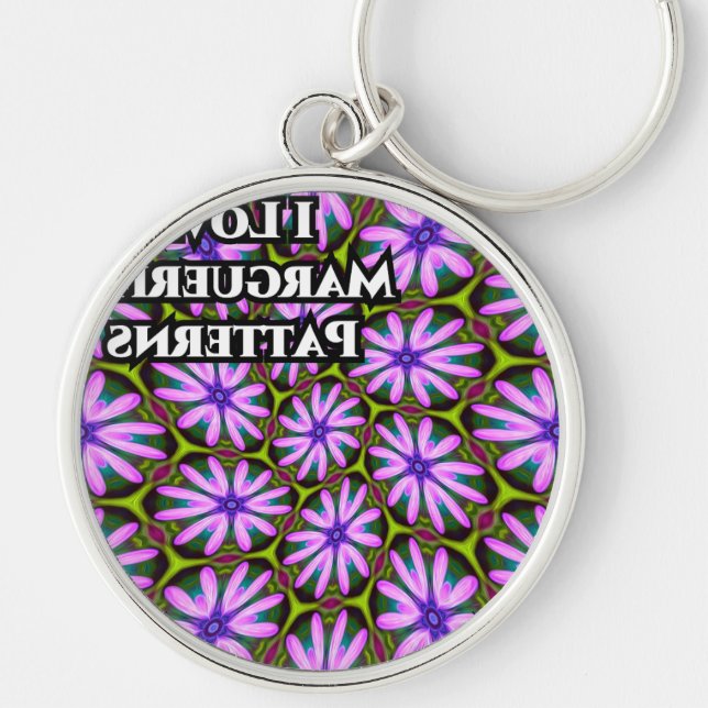 Purple Marguerite Patterns Key Ring (Front)