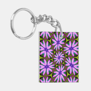 Purple Marguerite Patterns Key Ring