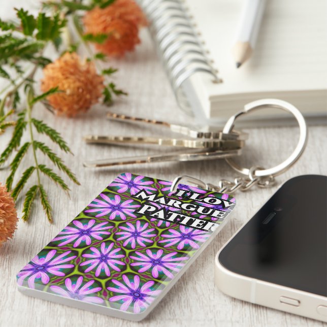Purple Marguerite Patterns Key Ring (Front Right)