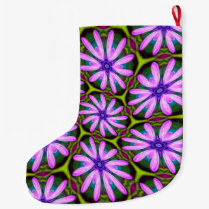Purple Marguerite Patterns Large Christmas Stocking
