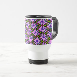 Purple Marguerite Patterns Travel Mug