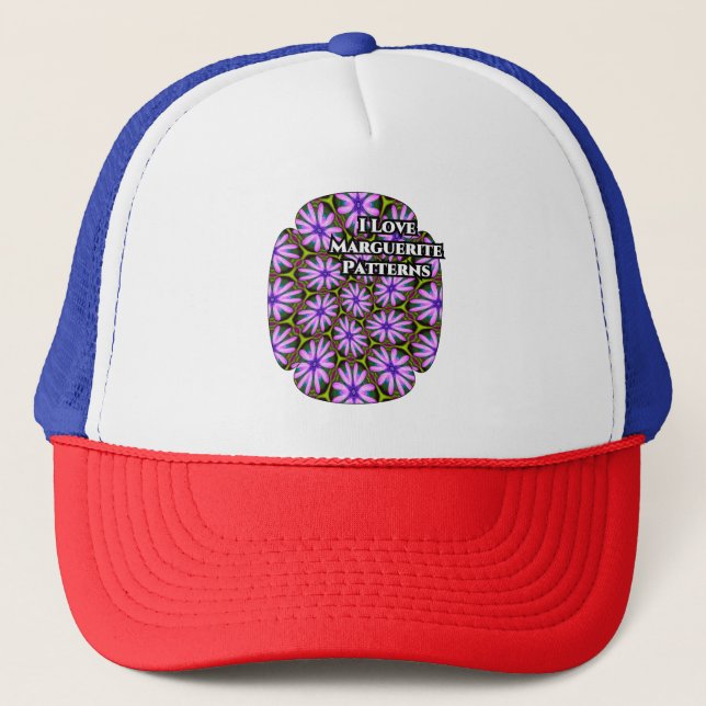 Purple Marguerite Patterns Trucker Hat (Front)
