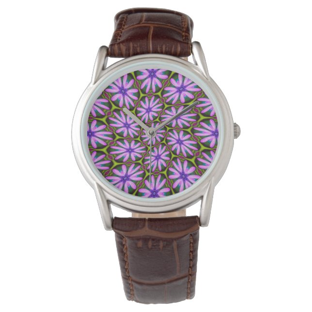 Purple Marguerite Patterns Watch (Front)