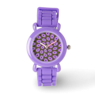 Purple Marguerite Patterns Watch