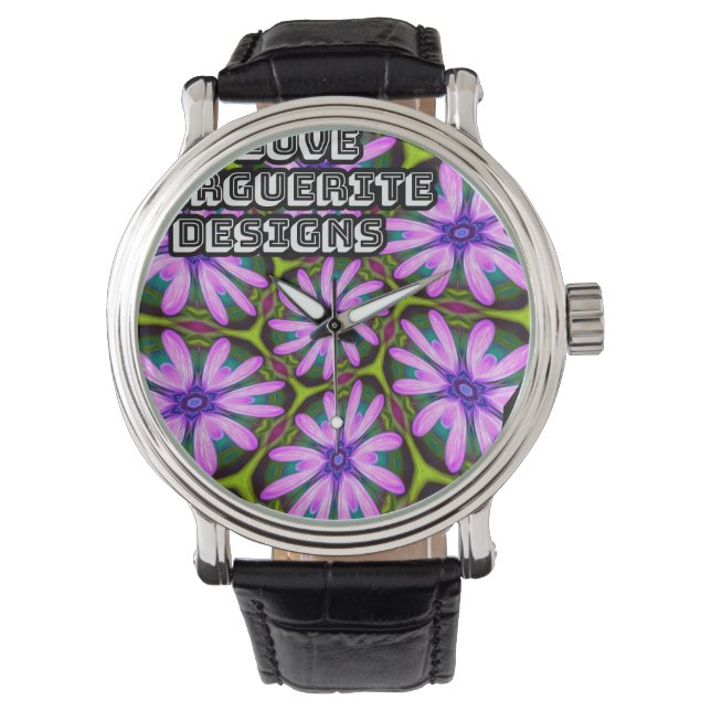 Purple Marguerite Patterns Watch (Front)