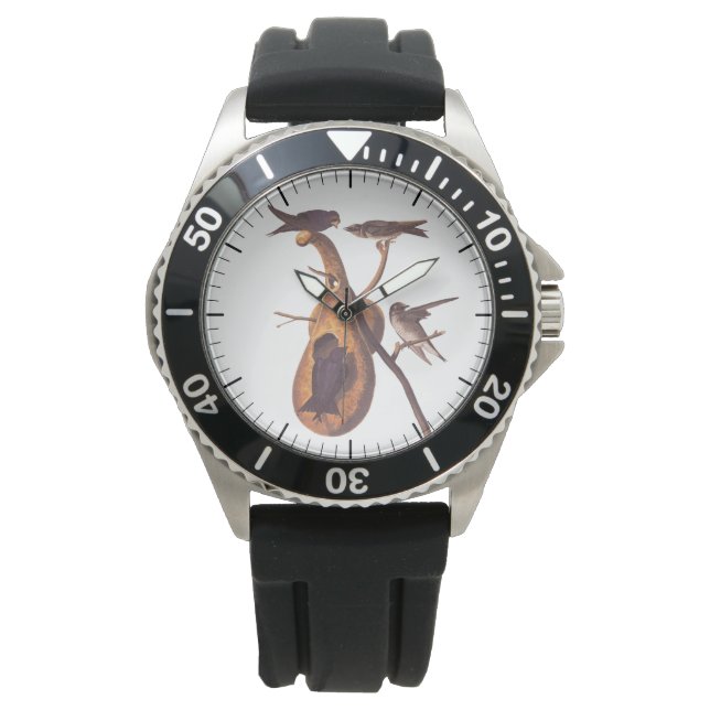 Purple Martin Audubon Birds with Gourd Home Watch (Front)