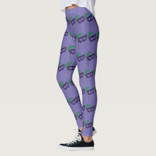 Purple Masquerade Ball Masque Costume Mask Leggings