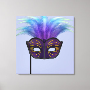 Purple Masquerade Mask Carnival Party Art Canvas Print