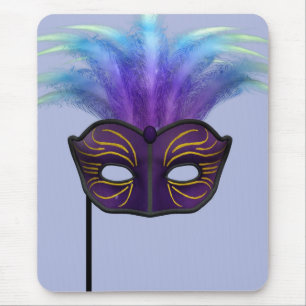 Purple Masquerade Mask Carnival Party Art Mouse Mat