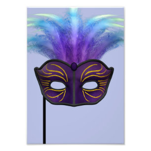 Purple Masquerade Mask Carnival Party Art Photo Print