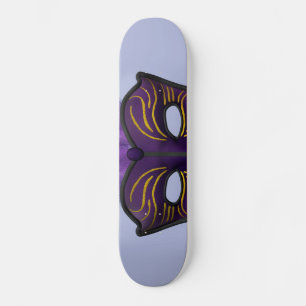 Purple Masquerade Mask Carnival Party Art Skateboard