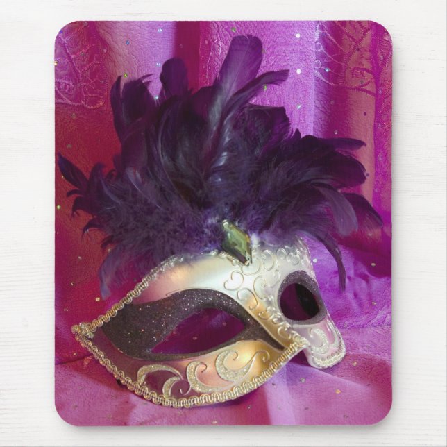 Purple Masquerade Mask Mouse Mat (Front)