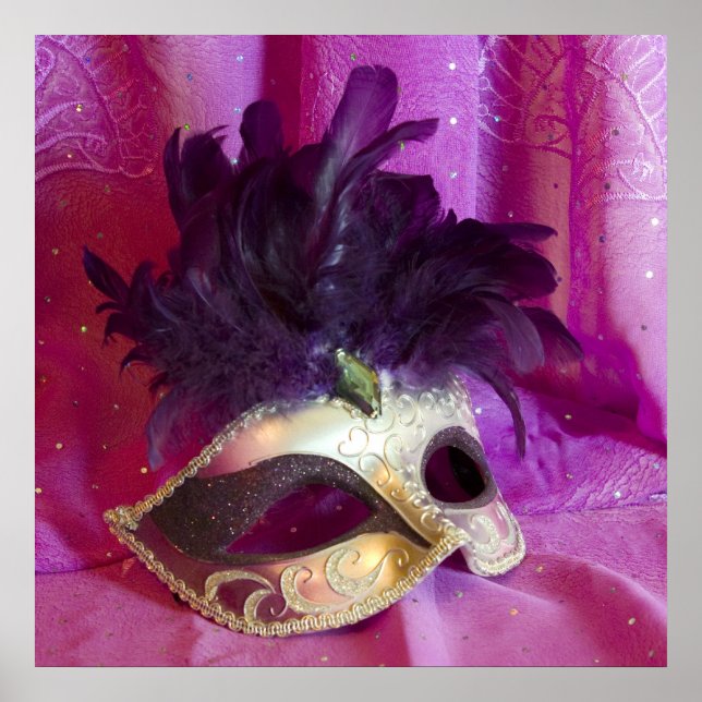 Purple Masquerade Mask Poster (Front)