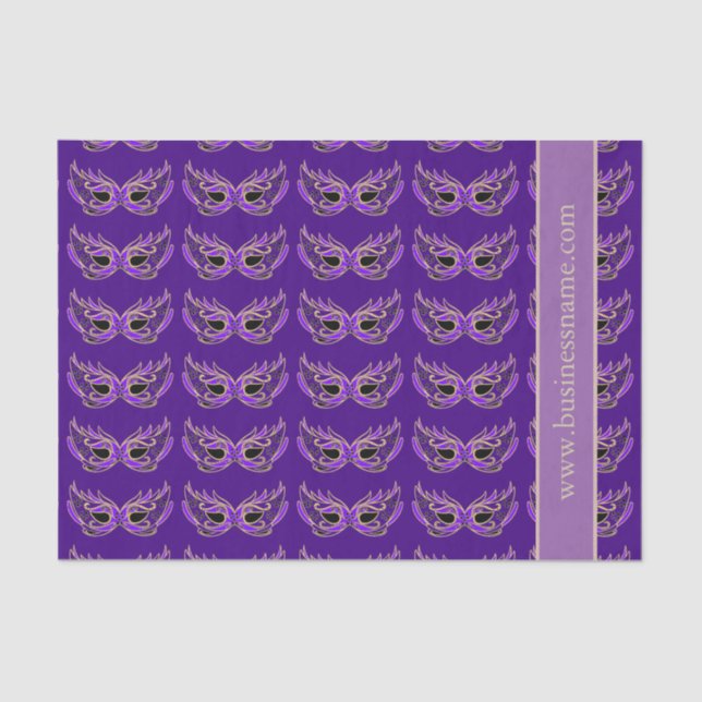 Purple Masquerade Masks Tissue Paper (Front)