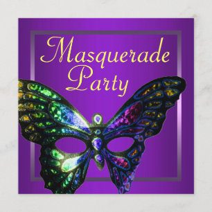 Purple Masquerade Party Invitation
