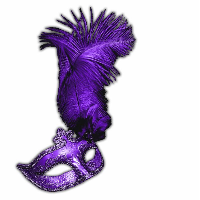 Purple Masquerade Party Table Decorations Standing Photo Sculpture (Front)