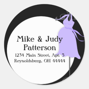 Purple Maternity Dress Round Return Address Label