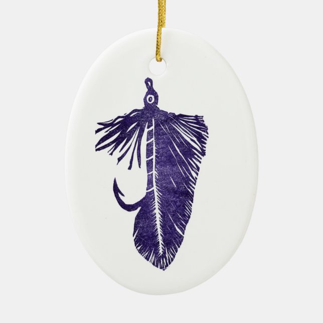 Purple "Matuka" streamer"  Christmas Ornament (Front)