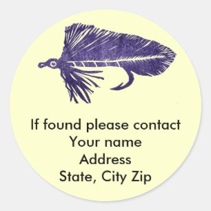 Purple Matuka streamer fly fishing, fly tying, art Classic Round Sticker