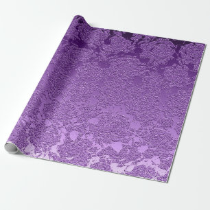 Purple Mauve Colour Floral Print Succulent Pattern Wrapping Paper