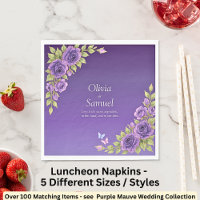 Purple Mauve Flowers & White Wedding  Luncheon