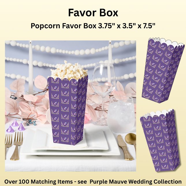 Purple Mauve Flowers & White Wedding Suite Favour Box (Creator Uploaded)