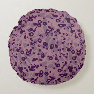 purple mauve geometric round cushion