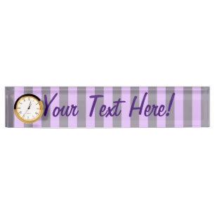 Purple Mauve Grape Stripes Decor Nameplate