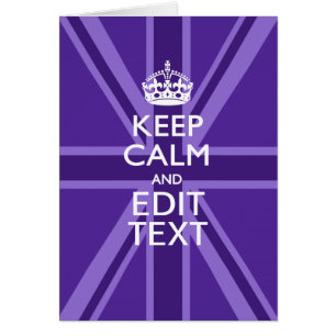 Purple Mauve Keep Calm And Your Text Union Jack