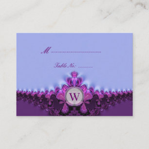 Purple Mauve Satin Lace Wedding Table Place Card