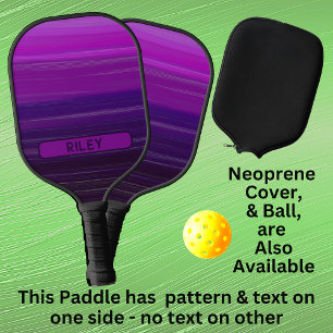 Purple Mauve Striped Add Name Monogram Team Pickleball Paddle